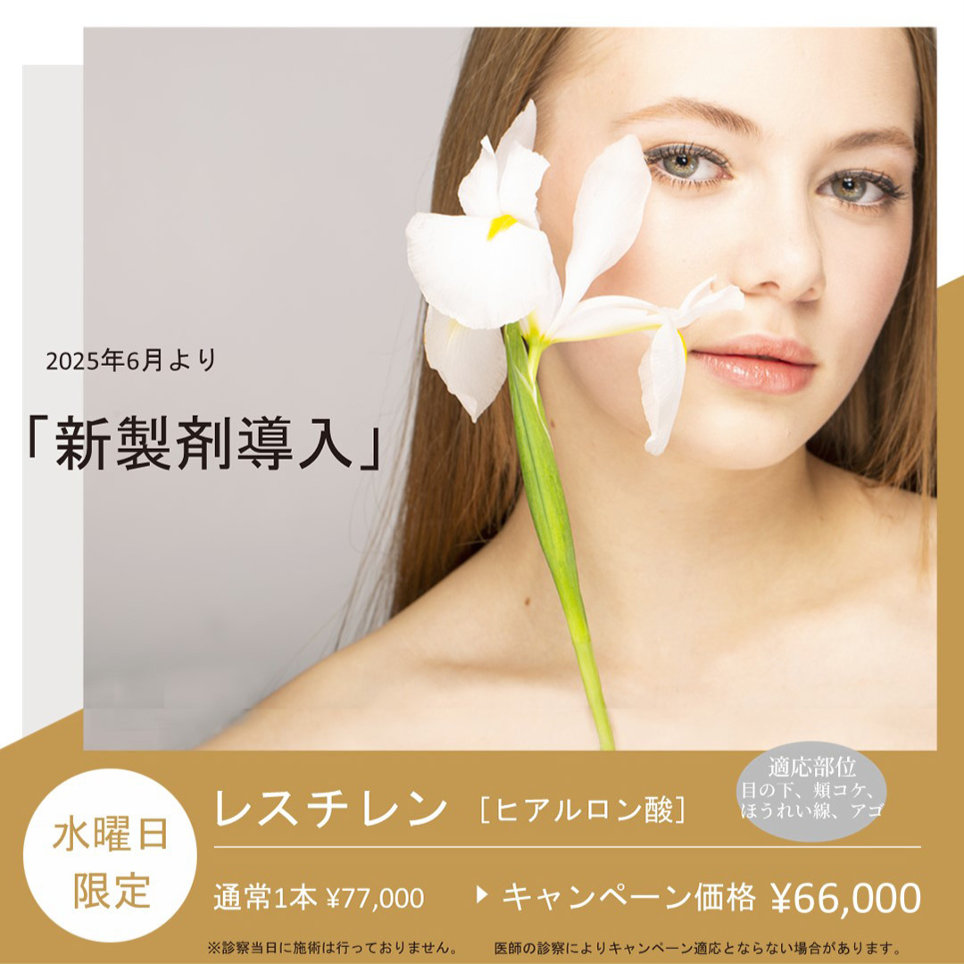 ヒアルロン酸新製剤導入「レスチレン」
